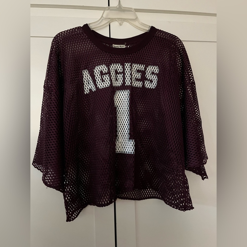 Sand-Knit Texas A&M TAMU Aggies football jersey.